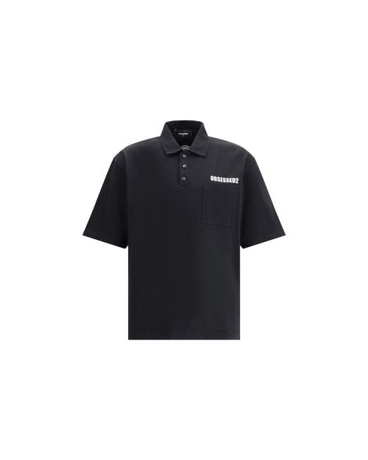 DSquared² Black Polo Shirt With Logo for men