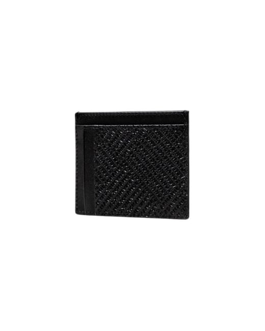 ARMANI EXCHANGE Black Leather Cardholder for men