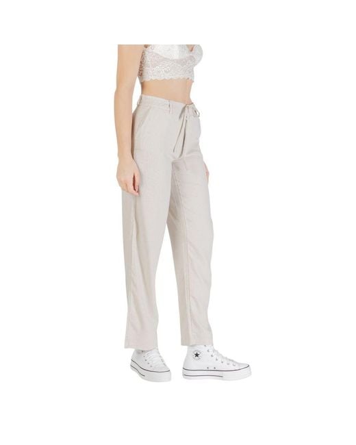 ONLY Multicolor Beige Viscose Casual Pants