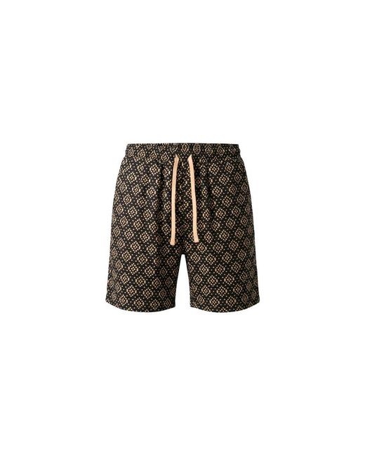 Gianni Lupo Black Cotton Bermuda Shorts for men