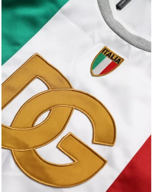 Dolce & Gabbana White Tank Top Italian Flag Style for men