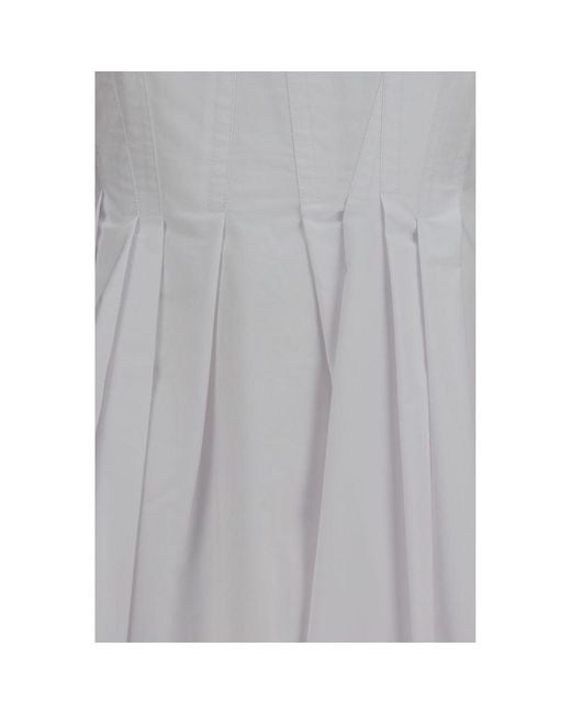 Max Mara Gray White Cotton Casual Dress