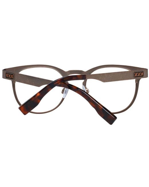Zegna Metallic Round Metal Eyeglasses for men