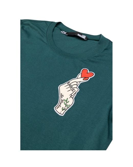 Love Moschino Green Black Cotton T