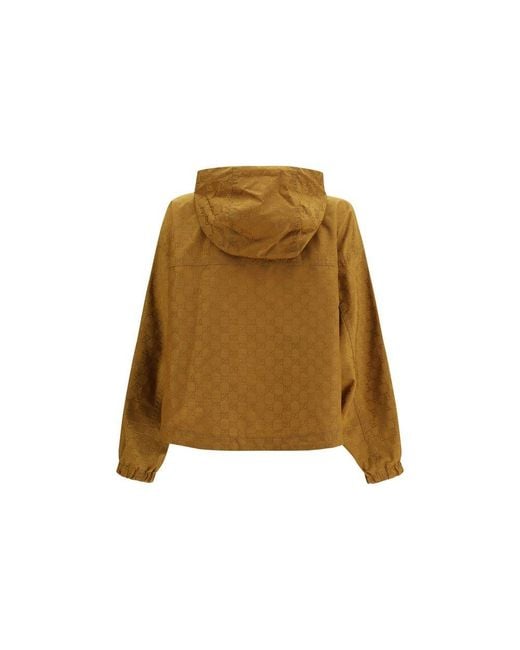Gucci Natural Beige Nylon Shell Jacket