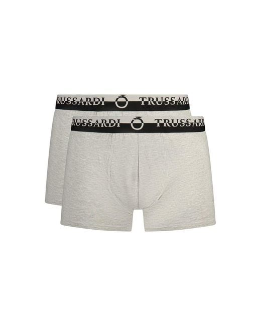 Trussardi Gray Grigio Cotton Men Boxer Short for men