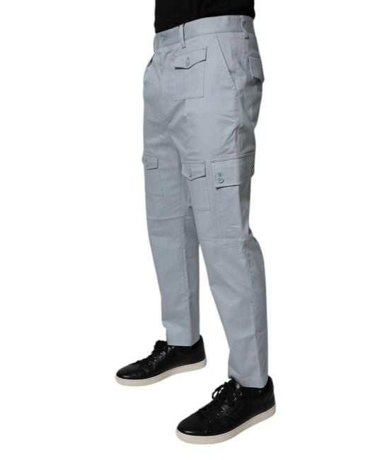 Dolce & Gabbana Blue Cargo Pants With Multiple Pockets for men