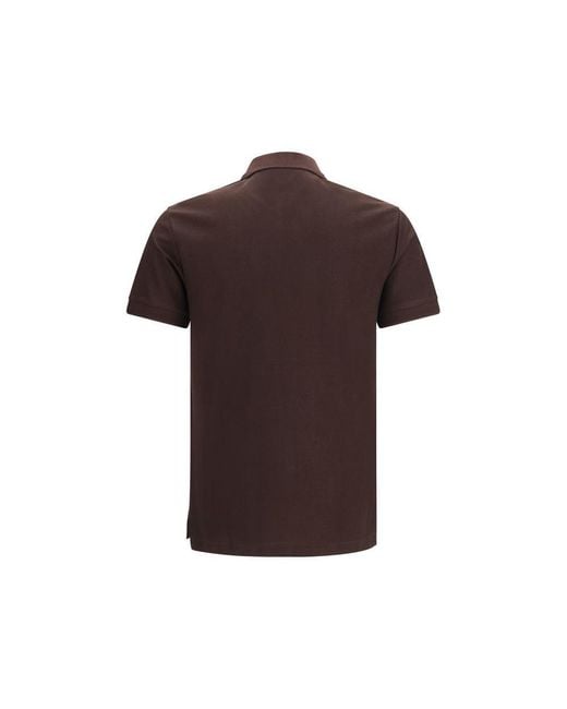 Burberry Brown Cotton Polo Shirt for men