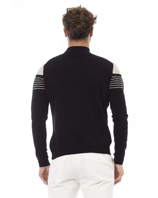 Alpha Studio Black Viscose Sweater for men
