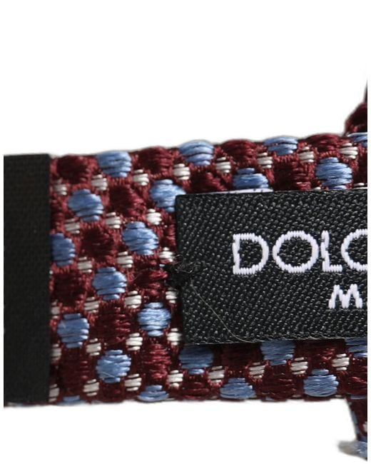 Dolce & Gabbana Purple Blue Burgundy Woven Adjustable Neck Papillon Bow Tie for men