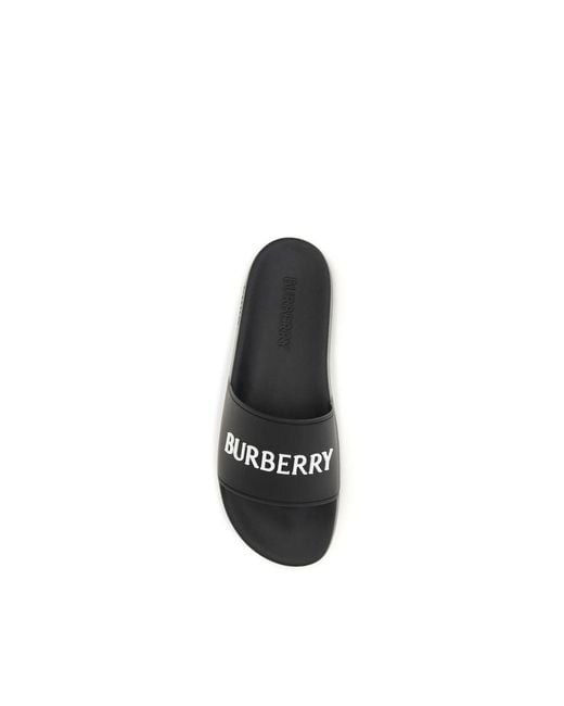 Burberry Black Rubber Slippers