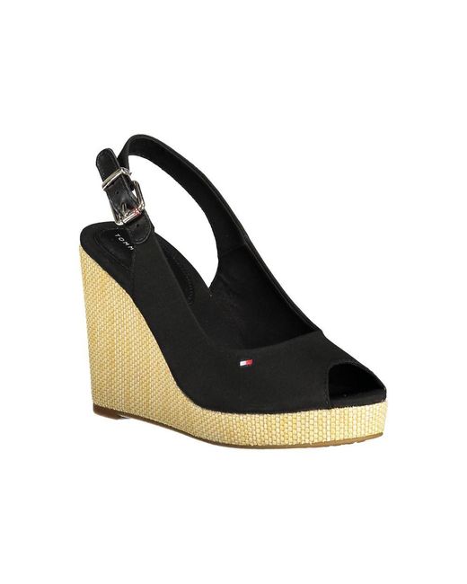 Tommy Hilfiger Black Cotton Sandal