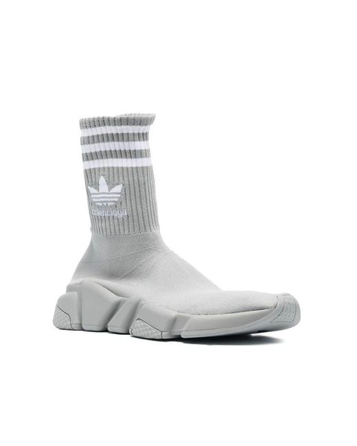 BALENCIAGA X ADIDAS Gray Speed 2.0 Lt Sock Sneakers