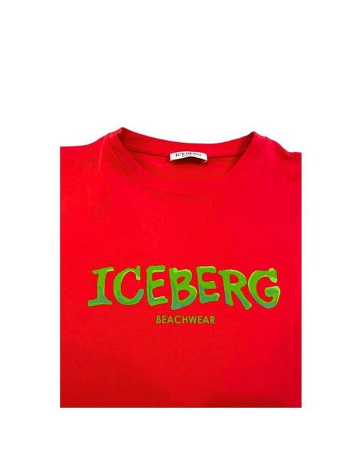 Iceberg Red Cotton T-Shirt for men