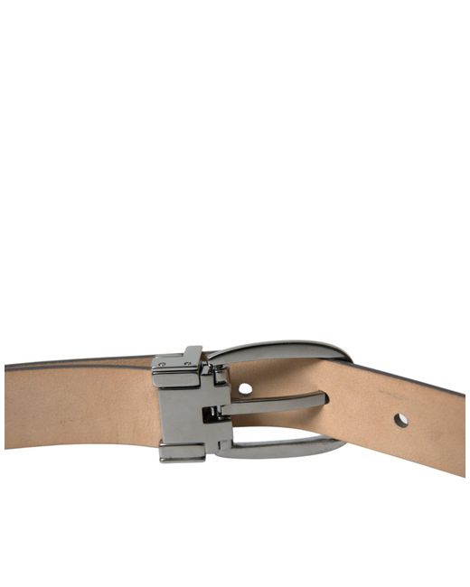 Dolce & Gabbana Black Elegant Leather Belt With Eye-Catching Buckle for men
