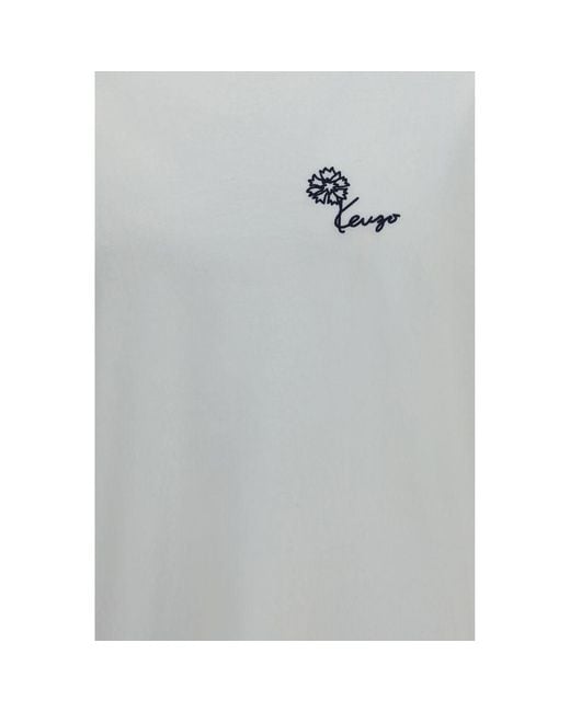 KENZO Gray White Cotton T for men