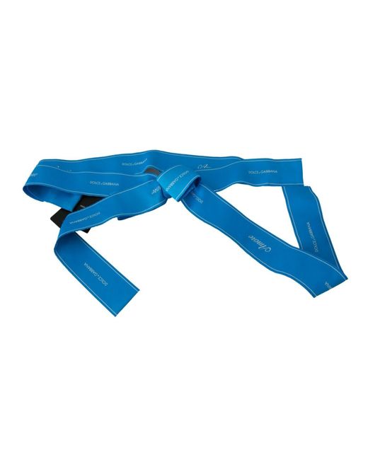 Dolce & Gabbana Blue Elegant Bow Snap Waist Belt