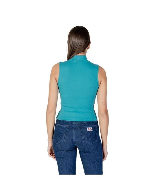 Calvin Klein Blue Turquoise Cotton Top
