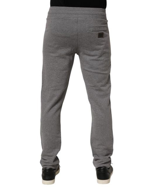 Dolce & Gabbana Gray Drawstring Waistband Joggers for men