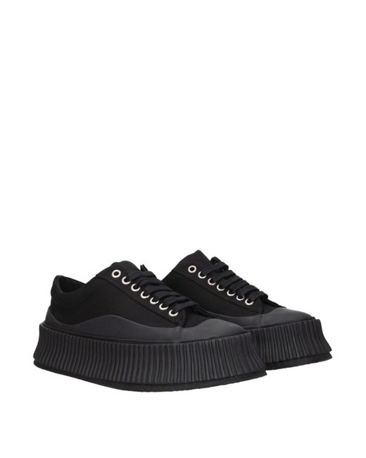 スニーカー JIL SANDER Black Fabric And Suede Sneakers Jil Sander Fabric and suede low-top sneakers | The Fashion
