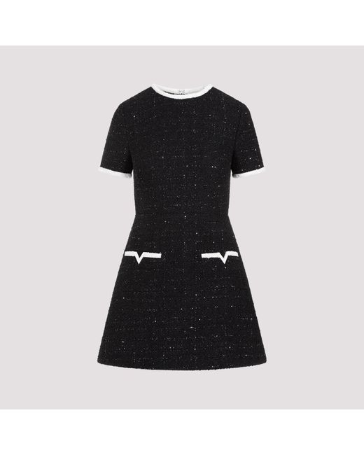 Valentino Black Lurex Glaze Tweed Mini Dress