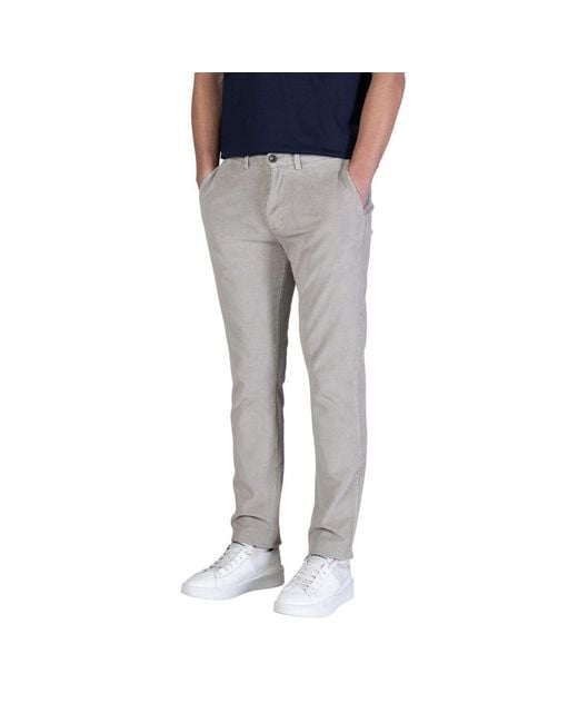 Borghese Blue Gray Cotton Casual Pants for men