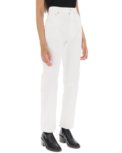 Loulou Studio White Cropped Straight Cut Jeans