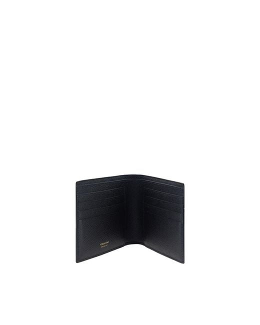 Ferragamo Black Calf Leather Bos Taurus Wallet for men