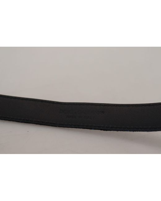 Dolce & Gabbana Black Elegant Jacquard Leather Belt for men