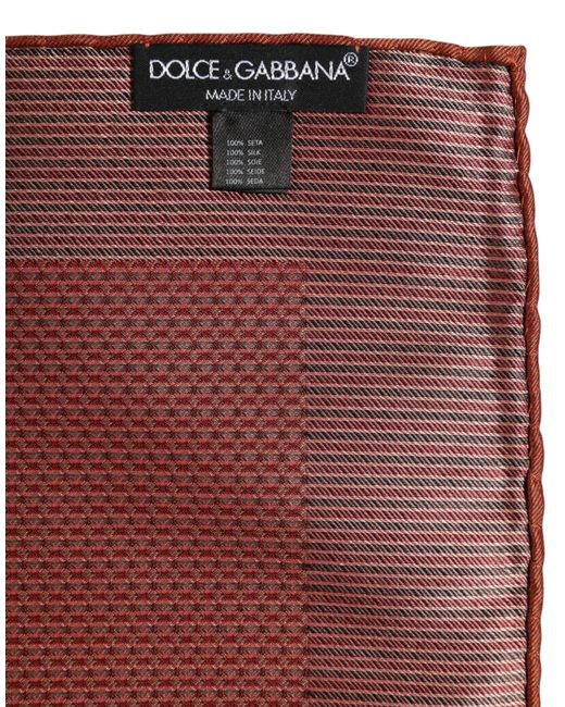 Dolce & Gabbana Red Silk Square Foulard Scarf for men