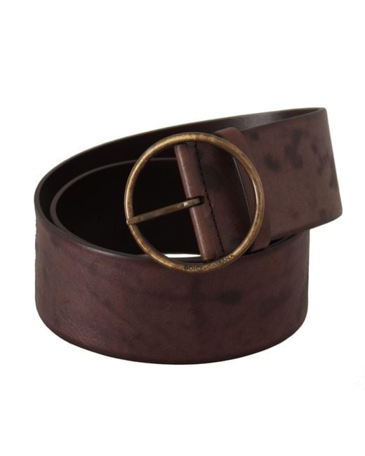 Dolce & Gabbana Black Elegant Dark Leather Belt With Logo Buckle
