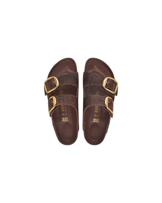 Birkenstock Brown Leather Flat Sandals