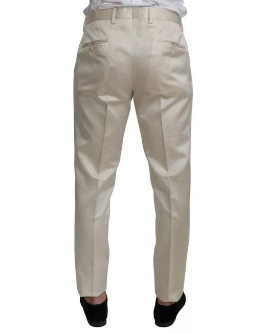 Dolce & Gabbana Natural Wool Crème 3 Piece Sicilia Shawl Suit for men
