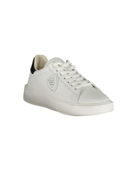 Blauer White Polyurethane Men Sneaker for men