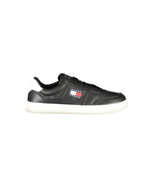 Tommy Hilfiger Black Leather Sneaker for men