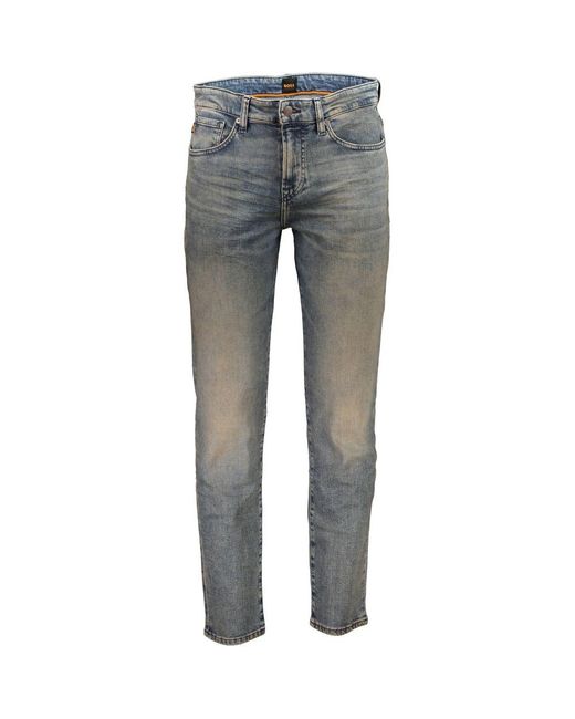 Boss Gray Vintage Effect Regular Fit Jeans for men