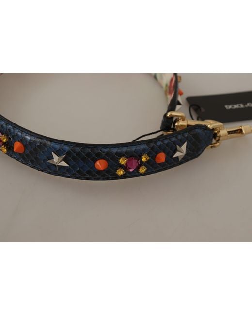 Dolce & Gabbana Black Elegant Python Leather Bag Strap