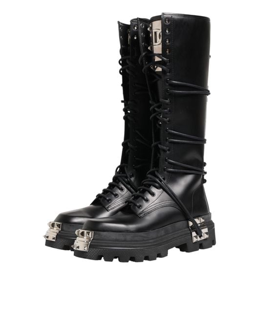 Dolce & Gabbana Black Lace-Up Boots for men