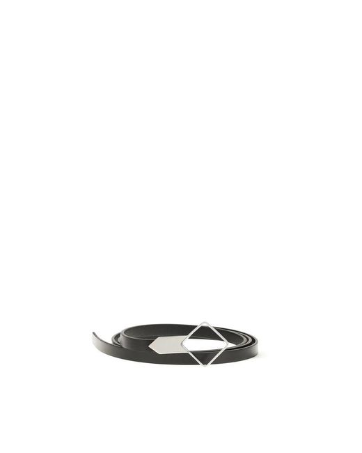 The Row Multicolor Black Calf Leather Bos Taurus Thin Belt