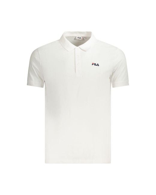 Fila White Classic Fit Polo Shirt Short Sleeves for men