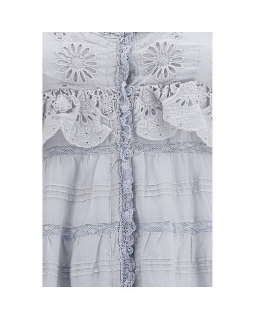 Isabel Marant Gray Blue Cotton Casual Dress