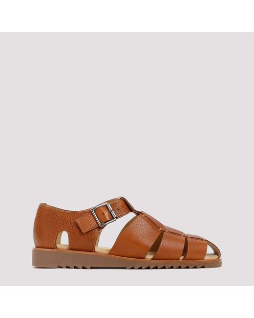 Paraboot Brown Leather Pacific Sandals for men