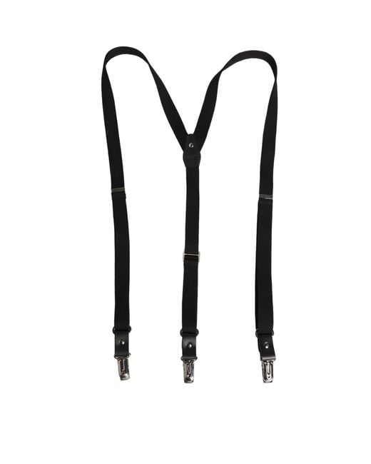 Dolce & Gabbana Black Cotton Leather Elastic Y for men