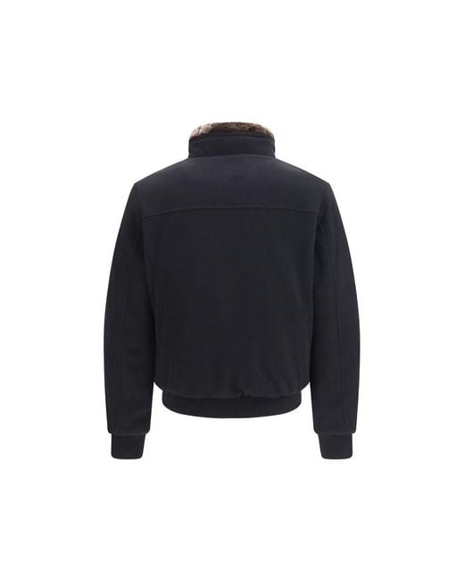 Moorer Blue Black Cashmere Bomber for men