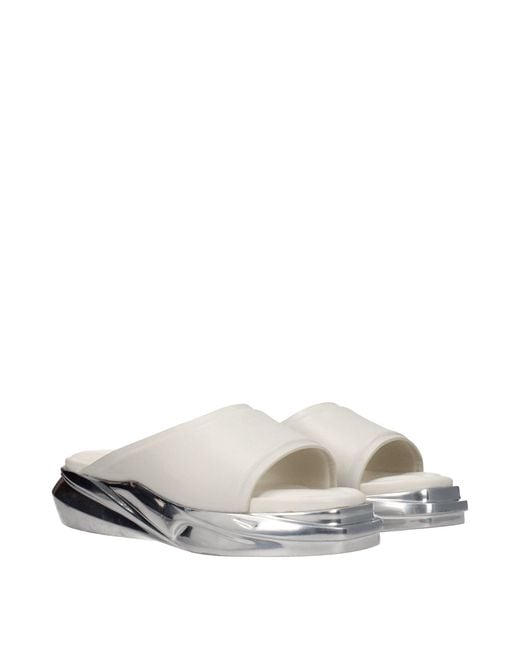 1017 ALYX 9SM White Gray Leather Slippers for men