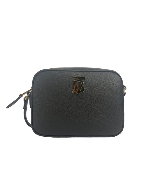 Burberry Black Small Leather Camera Crossbody Tb Logo Bag