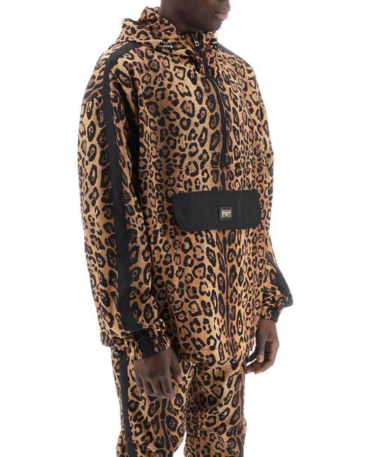 Dolce & Gabbana Black "Leopard Print Nylon Anor for men