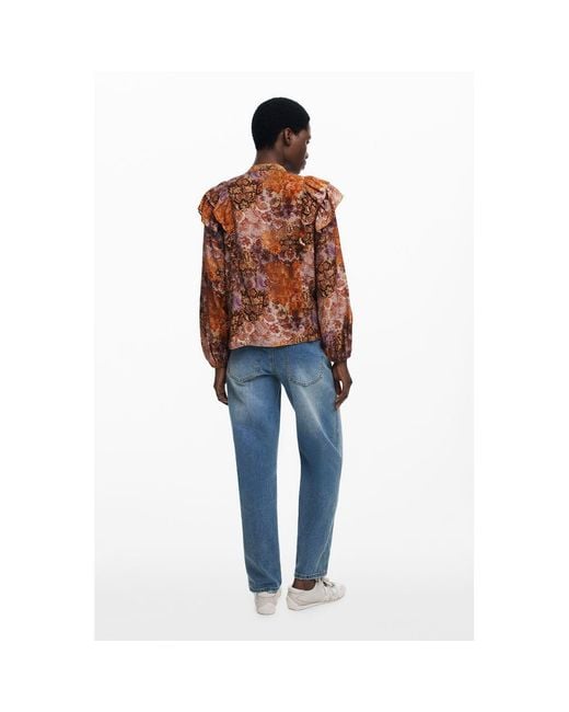 Desigual Brown Viscose Shirt