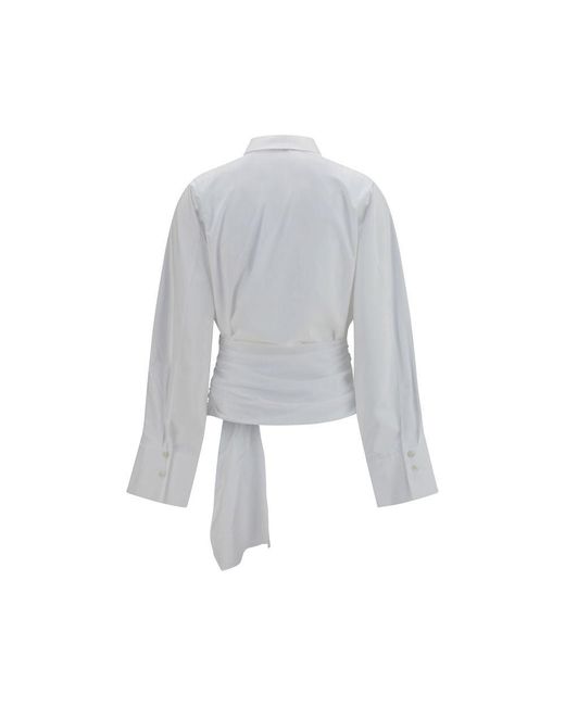 7FOR Gray White Cotton Dress Shirt