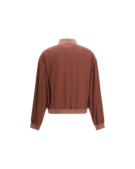 Versace Brown Bordeaux Silk Bomber for men